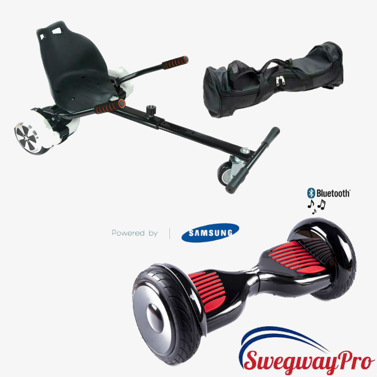 Black 10 inch Swegway Hoverboard Hoverkart Bundle Black 10 inch Swegway Hoverboard Hoverkart Bundle