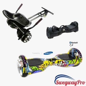 GRAFFITI DISCO Hoverboard and Kart Swegway Bundle